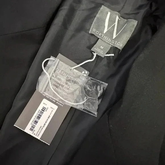 NWT Worthington Sz M Black Blazer Jacket Long Sleeve Formal Career - Picture 5 of 9